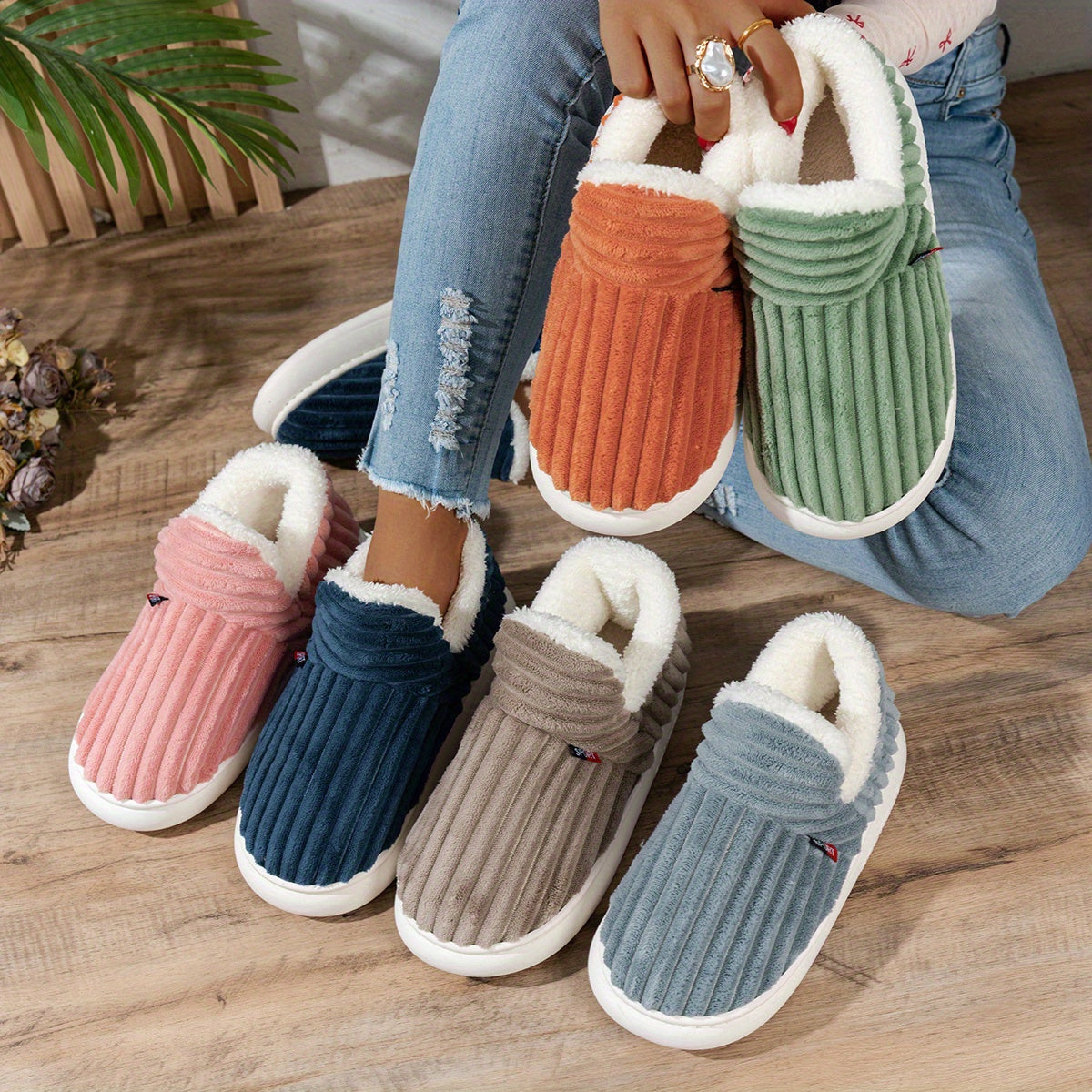 María – Zapatillas de casa de peluche