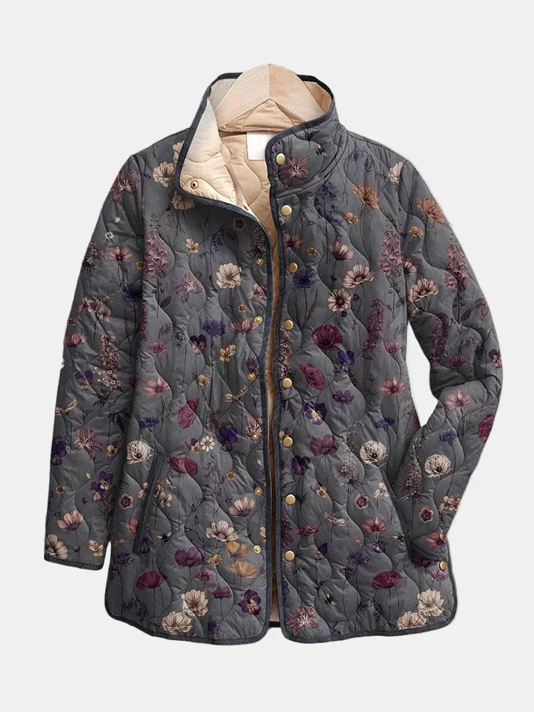 Niva – Vintage Floral Print Quilted Jacket