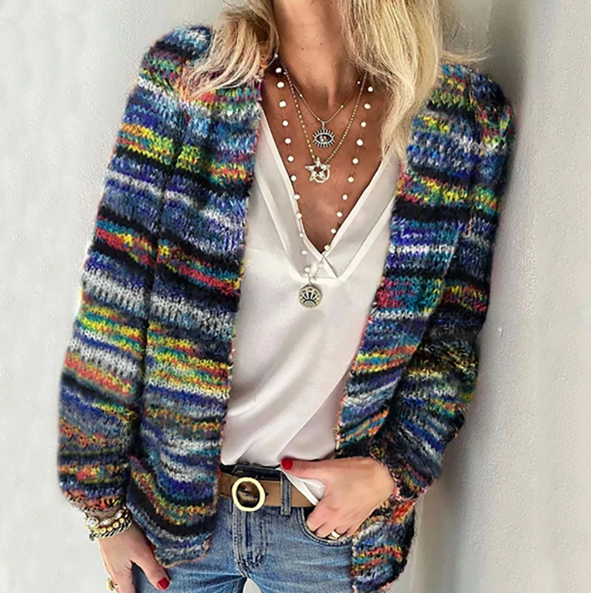 Cath – Cozy Multicolor Cardigan