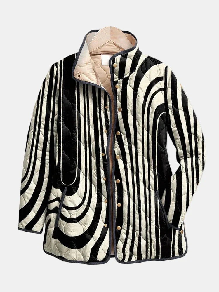 Soraya – Casual Quilted Jacket with Abstract Geometric Design