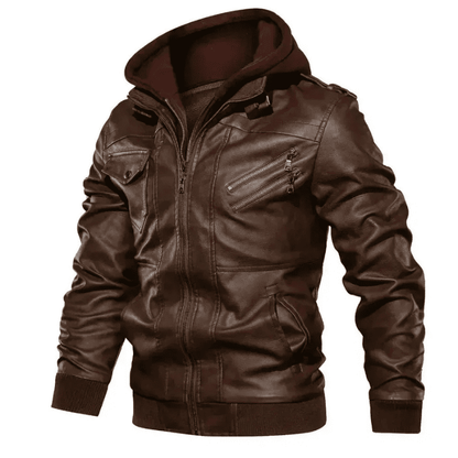 Lorenzo – Leather Jacket with Removable Hood