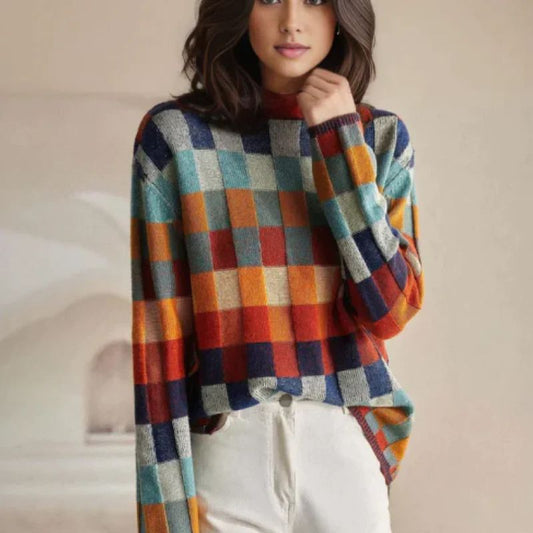 Ellie – Checkered Merino Sweater
