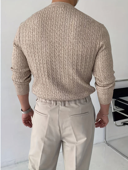 Maximilian – Crew Neck Cable Knit Sweater