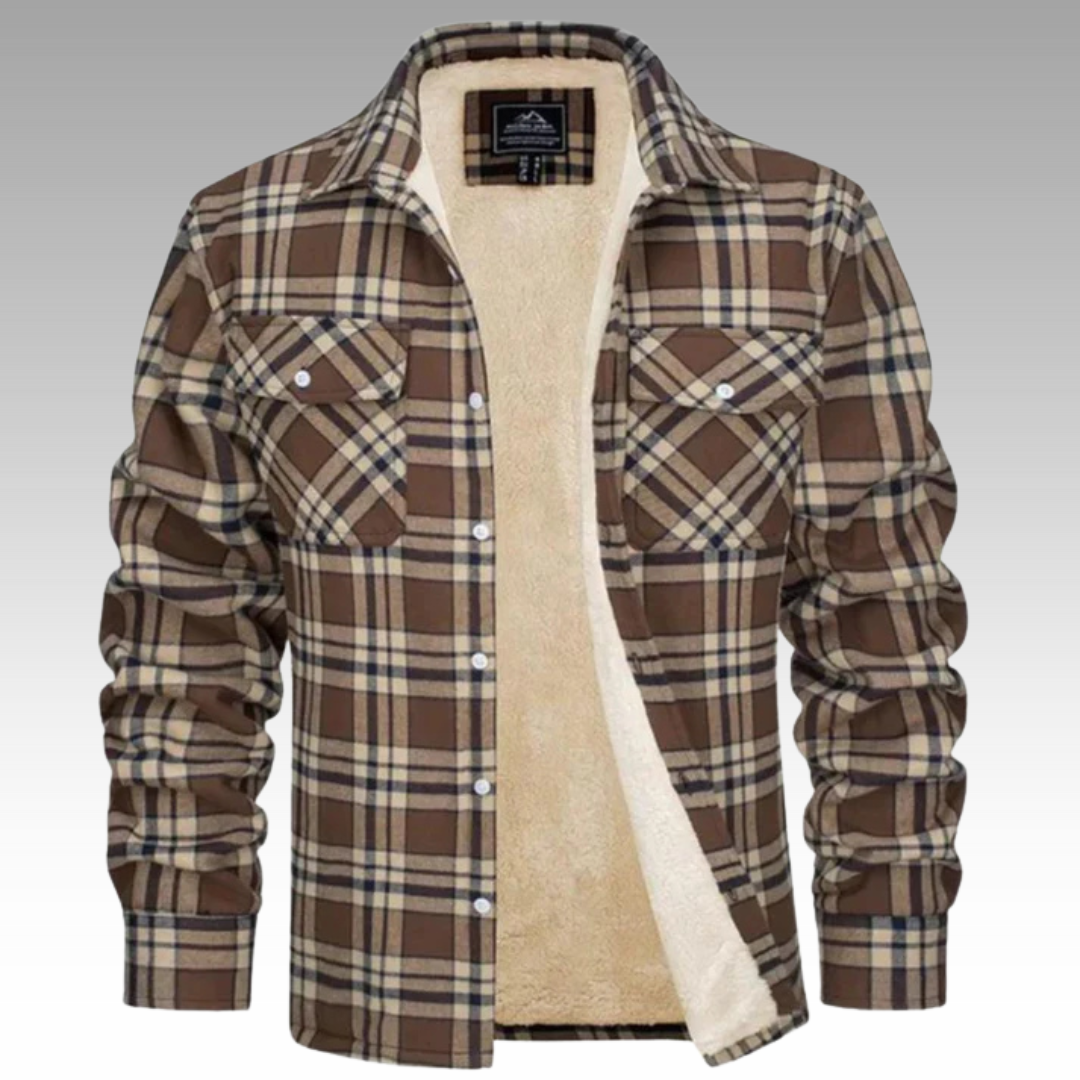 Truffle – Checked Trucker Jacket with Fleece Lining