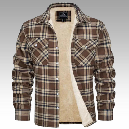 Truffle – Checked Trucker Jacket with Fleece Lining
