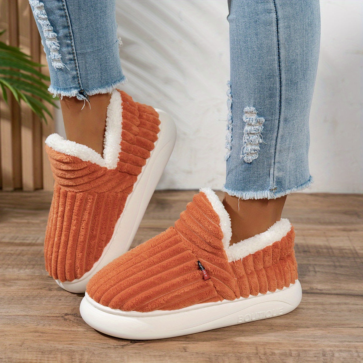 María – Zapatillas de casa de peluche