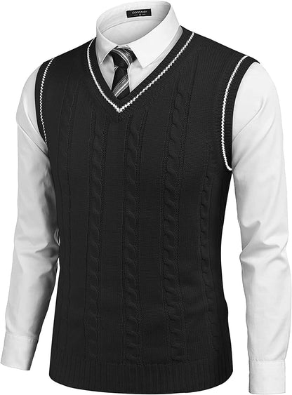 Julian – V-Neck Sleeveless Knitted Pullover Vest Sweater