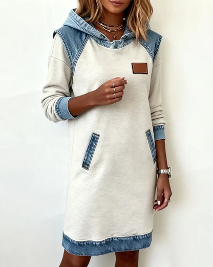 Luna – Casual Hoodie Dress with Contrast Style