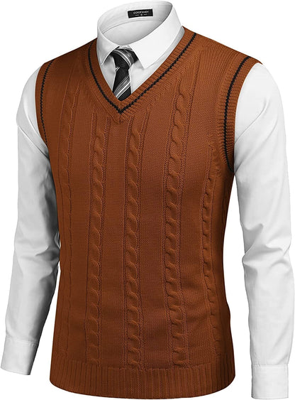 Julian – V-Neck Sleeveless Knitted Pullover Vest Sweater