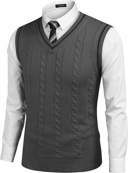 Julian – V-Neck Sleeveless Knitted Pullover Vest Sweater