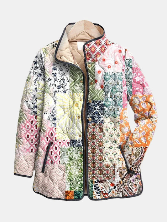 Suri – Casual Floral Print Quilted Jacket