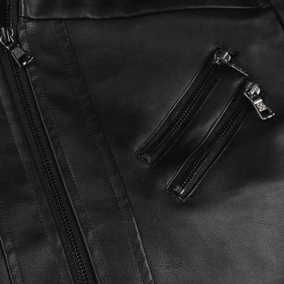 Lorenzo – Leather Jacket with Removable Hood