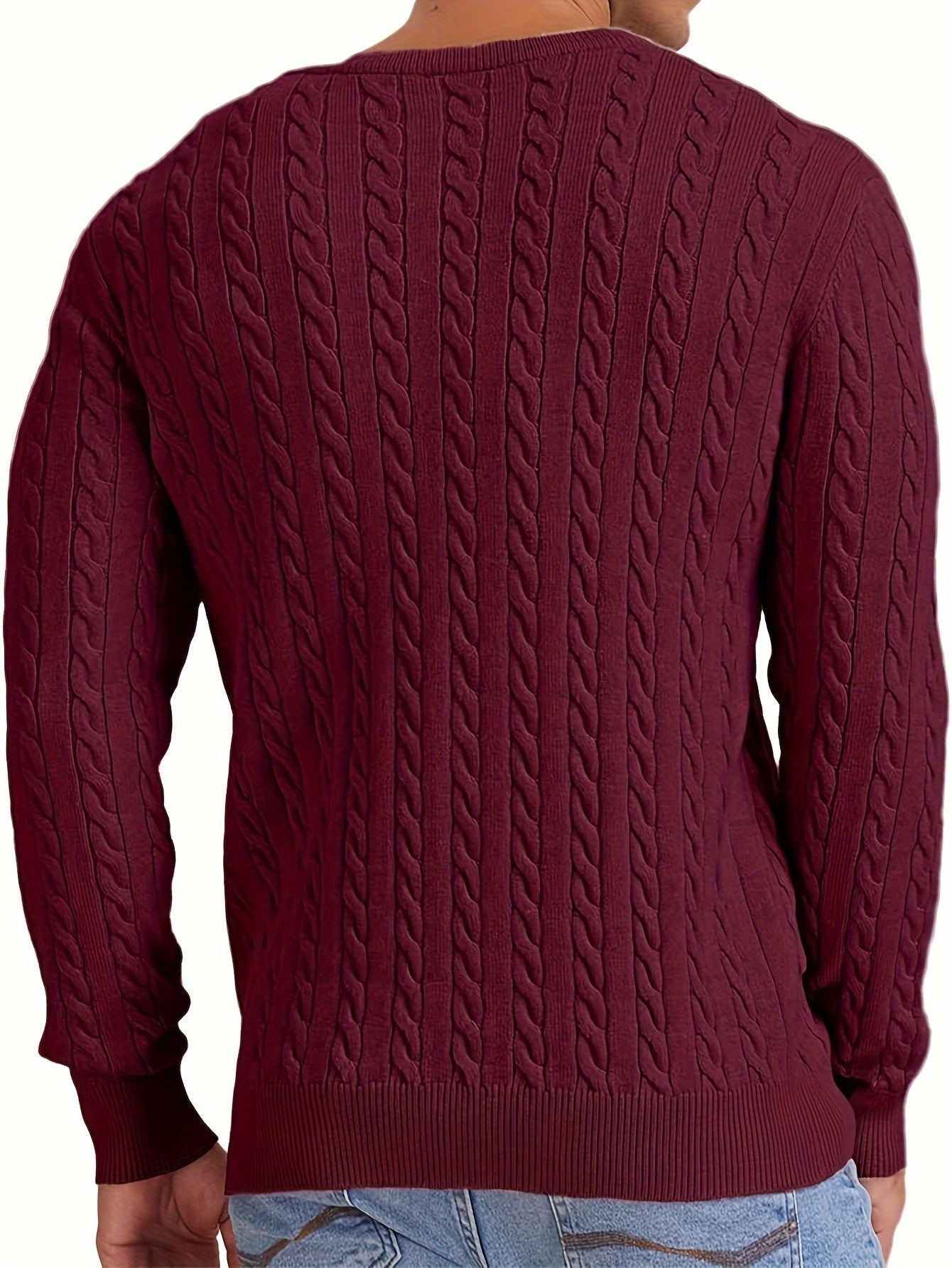 Maximilian – Crew Neck Cable Knit Sweater