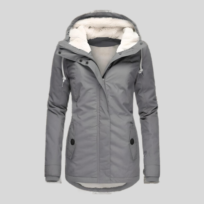 Alienor – Waterproof Long Jacket with Hood and Lining