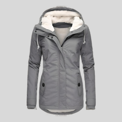 Alienor – Waterproof Long Jacket with Hood and Lining