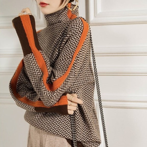 Harley – Suéter de Cuello Alto con Rayas Bold