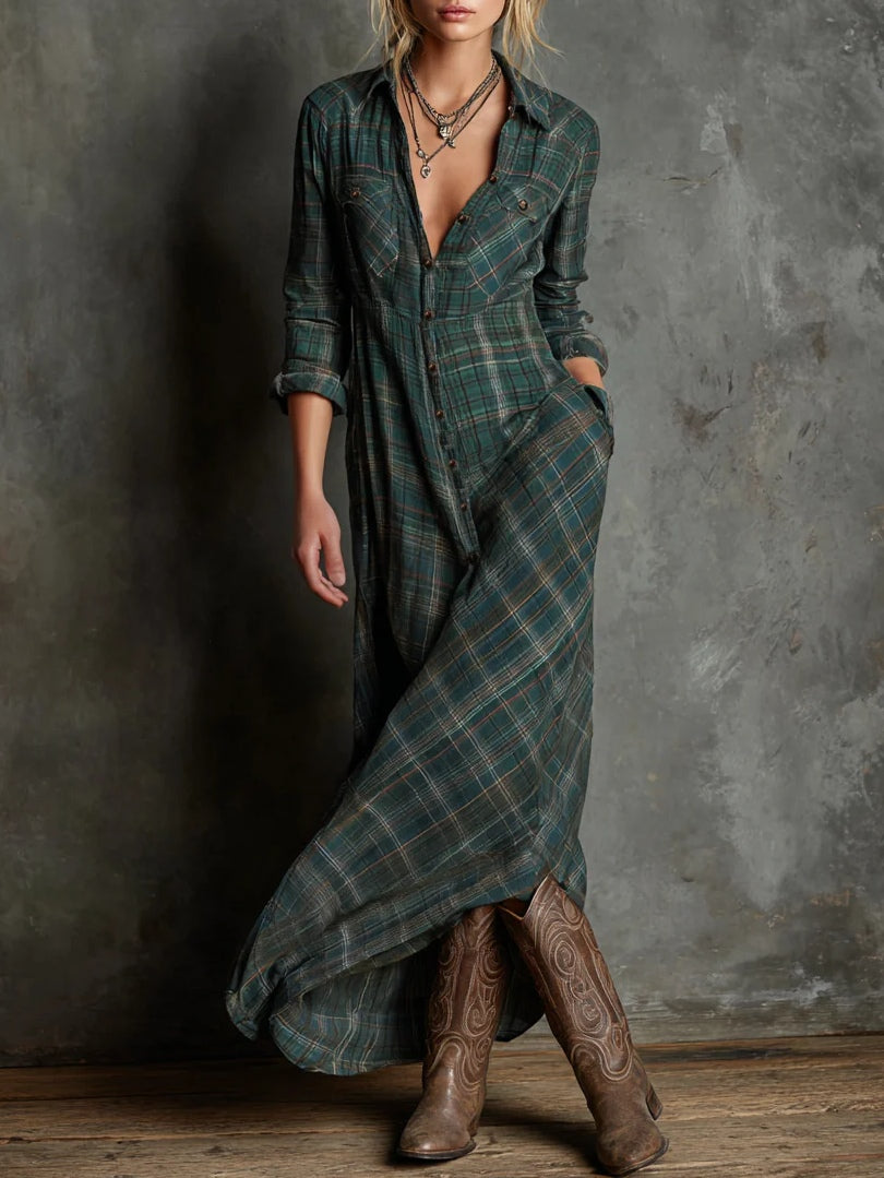 Elle – Checkered Maxi-Dress