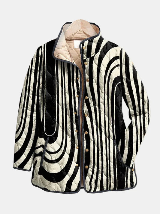 Soraya – Casual Quilted Jacket with Abstract Geometric Design