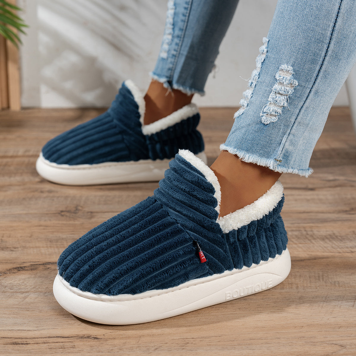 María – Zapatillas de casa de peluche