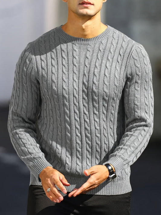 Maximilian – Crew Neck Cable Knit Sweater