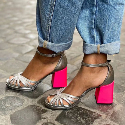 Seraphina™ | Shiny Block Heel Sandals