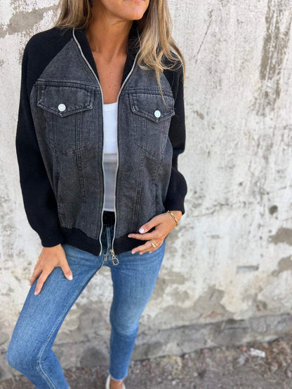 Giselle - Denim Fleece Casual Jacket
