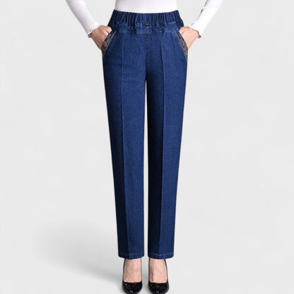Ava – Women's Jeans with Side Pockets and Elastic Waist