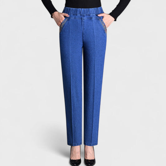 Ava – Women's Jeans with Side Pockets and Elastic Waist